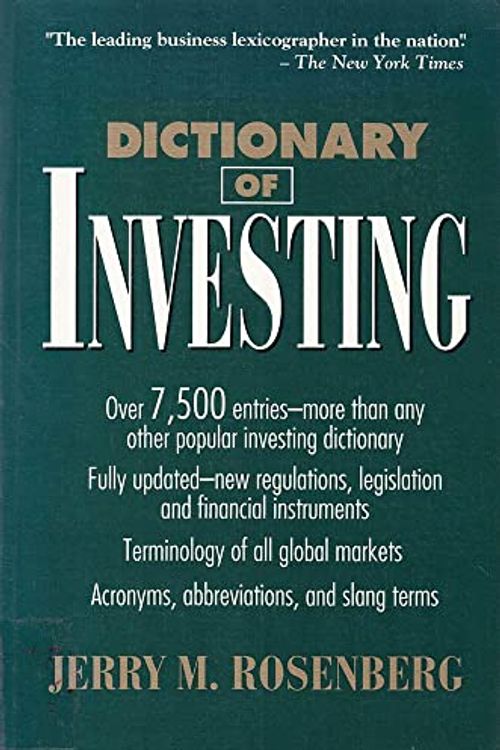 Cover Art for 9780471574347, Dictionary of Investing (Business Dictionary Series) by Jerry M. Rosenberg