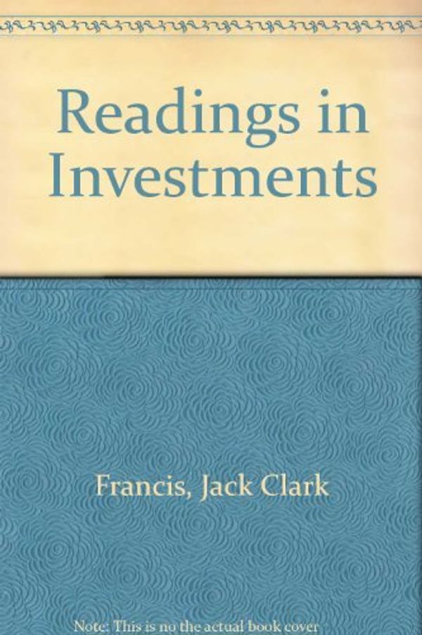 Cover Art for 9780070199637, Readings in Investments by Jack Clark Francis