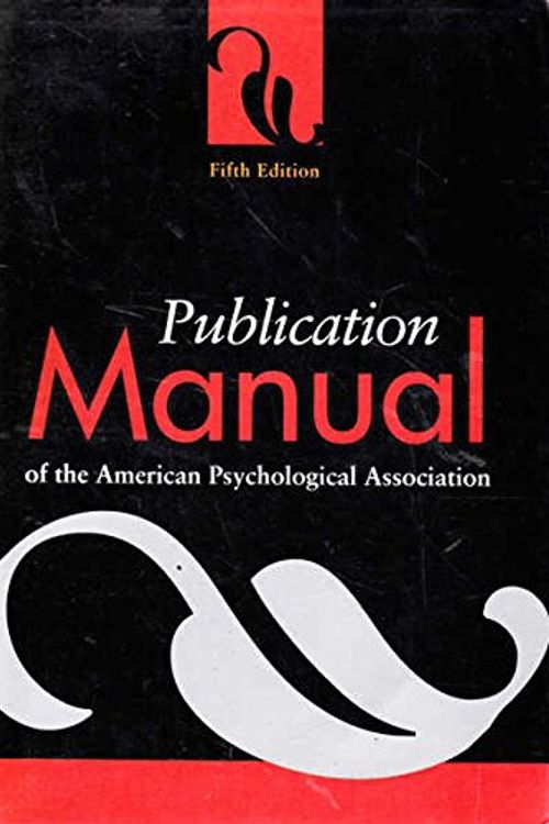 Cover Art for B003DWYVUC, Publication Manual of the American Psychological Association, 5th Edition by American Psychological Association