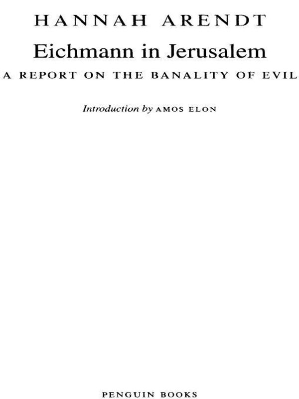 Cover Art for 9781101247693, Eichmann in Jerusalem by Hannah Arendt