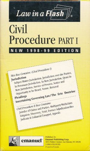 Cover Art for 9781565425521, Civil Procedure 1 Liaf Pb by Steven Emanuel