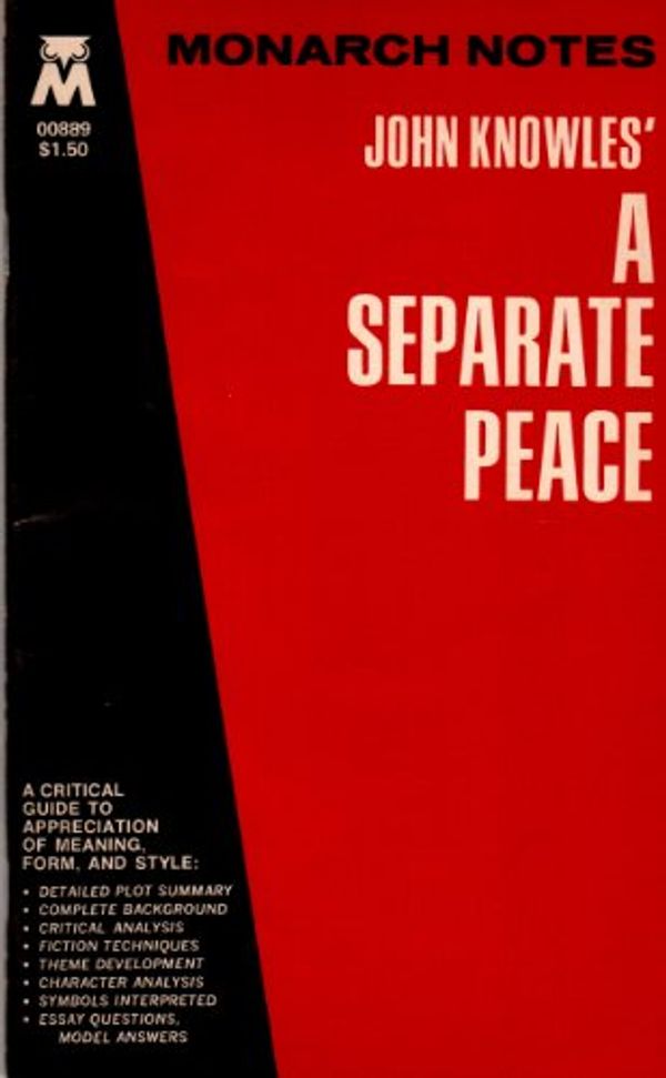 Cover Art for 9780671008895, John Knowles' a Separate Peace (Monarch Notes) by Christopher Russell Reaske