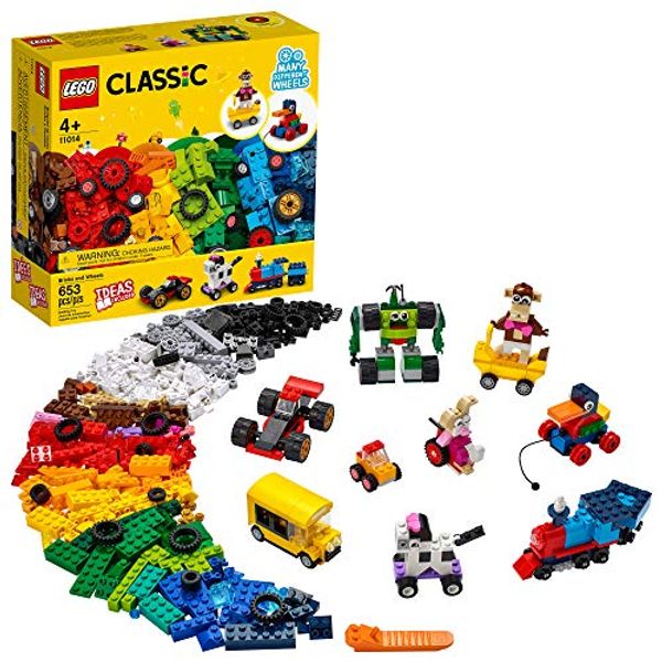 Cover Art for 0673419336550, LEGO Classic Bricks and Wheels 11014 Building Kit; Includes a Toy car, Train, Bus, Robot, Skateboarding Zebra, Race car, Bunny in a Wheelchair, and Much More, New 2021 (653 Pieces) by Unknown