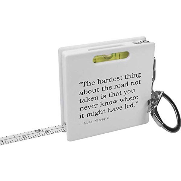 Cover Art for B08467F5FK, Stamp Press 'The hardest thing about the road not taken is that you never know where it might have led.' Quote By Lisa Wingate Keyring Tape Measure / Spirit Level Tool (KM00011401) by 