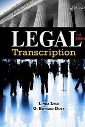 Cover Art for 9780763842048, Legal Transcription by Linda R. Lyle, G. Howard Doty