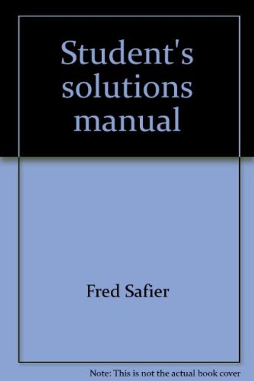 Cover Art for 9780070039414, Student's solutions manual: To accompany Barnett and Ziegler Precalculus : functions and graphs, 2nd ed by Safier, Fred
