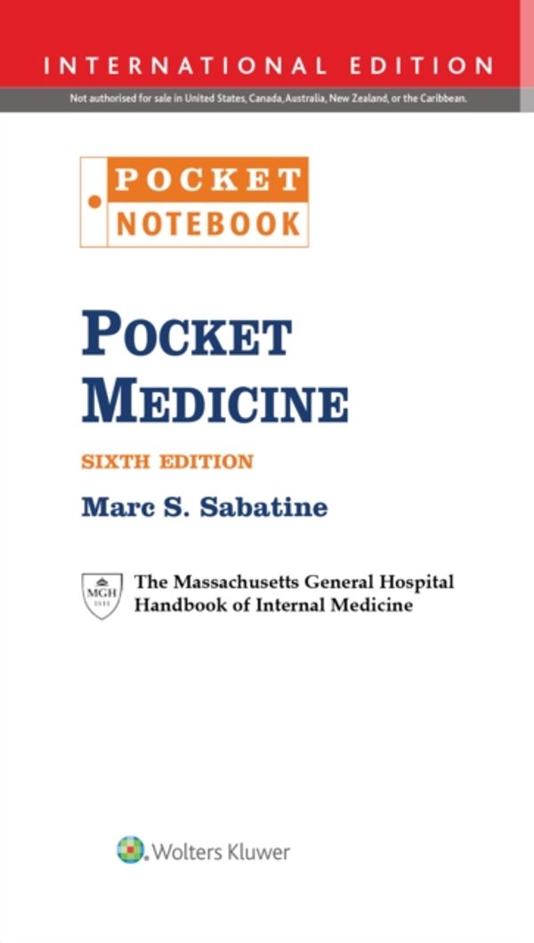 Cover Art for 9781496365668, Pocket MedicineThe Massachusetts General Hospital Handbook of ... by Marc S. Sabatine