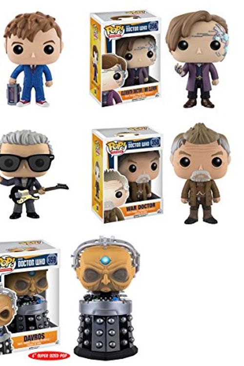 Cover Art for 0745559253339, Doctor Who 10th Doctor with Hand, 11th Doctor as Mr. Clever, 12th Doctor, War Doctor, Davros 6-Inch Pop! Vinyl Figures Set of 5 by Unknown