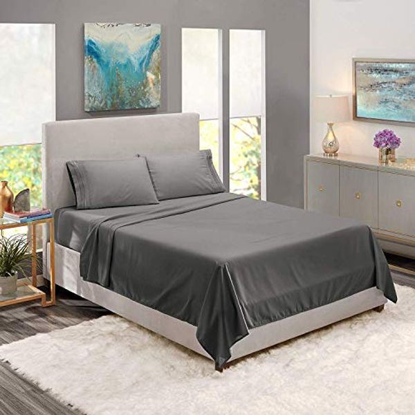 Cover Art for 4515953639413, JESSICA SANDERS OR CLARA CLARK 800 Thread Count Queen Size 4pcs Bed Sheet Set Egyptian Comfort 14"-18" Deep Pocket Dark Grey by 