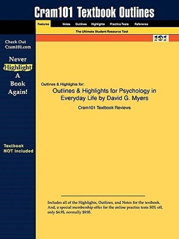 Cover Art for 9781616542986, Outlines & Highlights for Psychology in Everyday Life by David G. Myers by Cram101 Textbook Reviews
