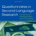 Cover Art for 9780805839098, Questionnaires in Second Language Research by Zoltan Dornyei