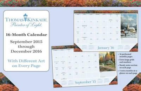 Cover Art for 9781449470562, Thomas Kinkade Painter of Light 2015-2016 16-Month Desk Pad Calendar by Thomas Kinkade