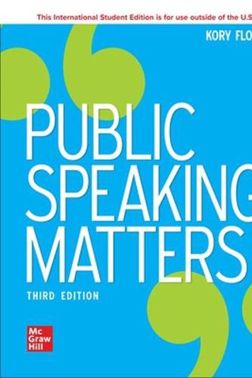 Cover Art for 9781265192075, ISE Public Speaking Matters by Kory Floyd
