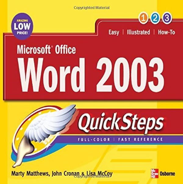 Cover Art for 0783254044425, Microsoft Office Word 2003 QuickSteps by Martin Matthews