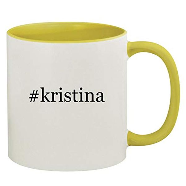 Cover Art for B081XP9CP9, #kristina - 11oz Hashtag Ceramic Colored Inside & Handle Coffee Mug, Yellow by 