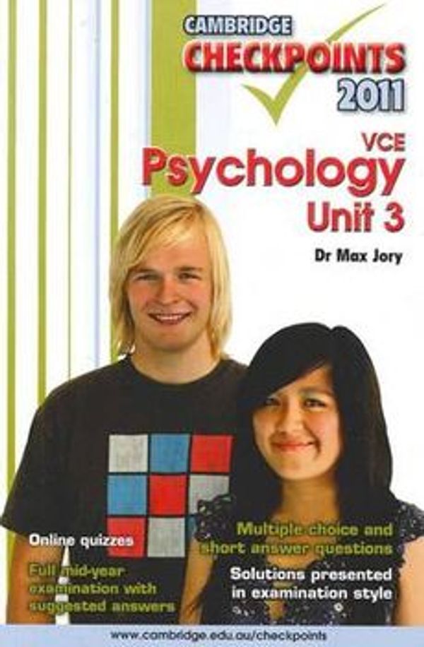 Cover Art for 9780521179003, Cambridge Checkpoints VCE Psychology Unit 3 by Max Jory