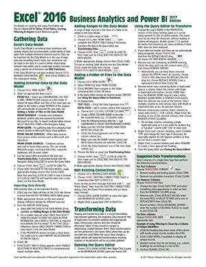 Cover Art for 9781944684143, Microsoft Excel 2016 Business Analytics & Power BI Quick Reference Guide - Windows Version (4-page Cheat Sheet of Instructions, Tips & Shortcuts - Laminated Guide) by Beezix Inc (2016-02-24) by Beezix Inc