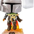 Cover Art for B09DF9BPCV, POP Star Wars: The Mandalorian - Mandalorian Flying with The Child Funko Pop! Vinyl Figure (Bundled with Compatible Pop Box Protector Case) by Unknown