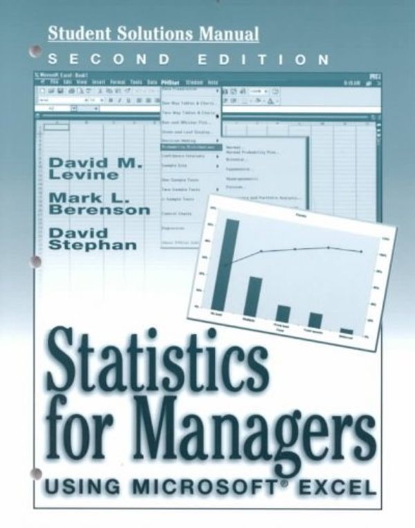 Cover Art for 9780130203311, Statistics for Managers Using Microsoft Excel (Student Solutions Manual) by David M. Levine, Mark L. Berenson, David Stephen