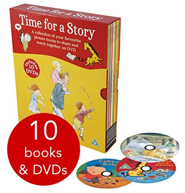 Cover Art for 9781406359275, TIME FOR A STORY 10 BOOKS WITH 10 DVDS. Carlo and the Really Nice Librarian/Can't You Sleep Little Bear/Cowboy baby/Handa's Surprise/Little Rabbit Foo Foo/Owl Babies/Penguin/ Some dogs Do/We're Going On a Bear Hunt/ Za-za's Baby Brother by Multiple