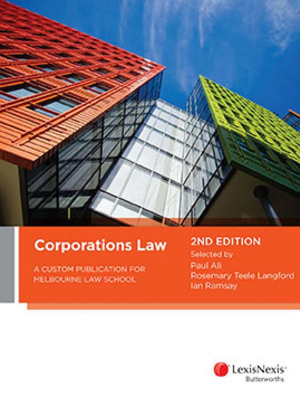 Cover Art for 9780409349306, Corporations LawA Custom Publication for Melbourne Law School, ... by Lanford & Ramsay Ali