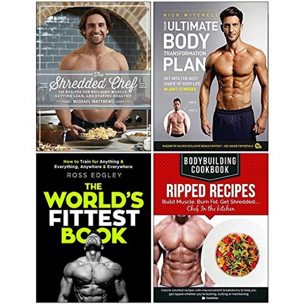 Cover Art for 9789123934126, The Shredded Chef [Hardcover], Your Ultimate Body Transformation Plan, The World's Fittest Book, Bodybuilding Cookbook Ripped Recipes 4 Books Collection Set by Michael Matthews, Nick Mitchell, Ross Edgley, Iota