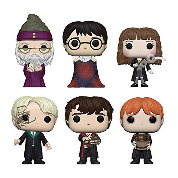 Cover Art for B0874S1H38, Funko Pop! Bundle of 6: Harry Potter - Dumbledore w/Baby Harry, Harry w/Invisibility Cloak, Hermione w/Feather, Malfoy w/Whip Spider, Neville w/Monster Book and Ron Puking Slugs by Unknown