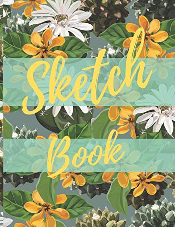 Cover Art for 9781713456667, Sketchbook: 8.5X11 inches notebook, blank page journal, 100 pages plank paper for sketcher, girls, women, flower lover, lovely and beautiful floral ... collection, Yellow, White and green by Jj Happy Artist Publisher