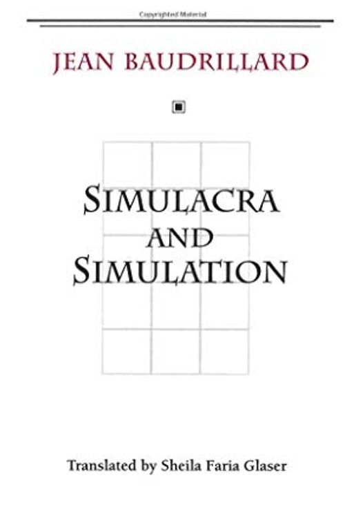 Cover Art for 8601300292151, Simulacra and Simulation by Jean Baudrillard