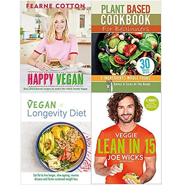 Cover Art for 9789123953318, Happy Vegan [Hardcover], Plant Based Cookbook For Beginners, The Vegan Longevity Diet, Veggie Lean in 15 4 Books Collection Set by Fearne Cotton, Iota, Joe Wicks