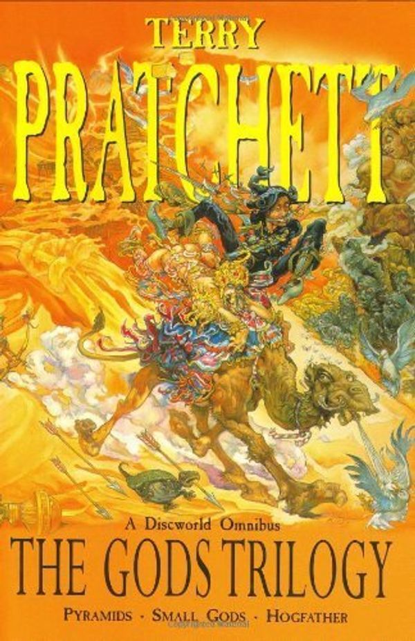 Cover Art for B00IIB3AGO, The Gods Trilogy: A Discworld Omnibus: Pyramids, Small Gods, Hogfather by Pratchett, Terry (2000) Hardcover by Terry Pratchett
