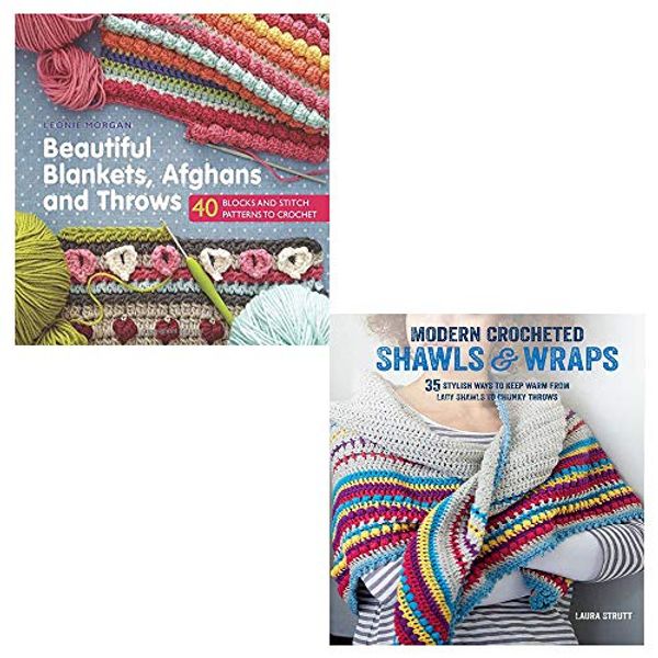 Cover Art for 9789123616886, Beautiful Blankets, Afghans and Throws and Modern Crocheted Shawls and Wraps 2 Books Collection Set - 35 stylish ways to keep warm from lacy shawls to chunky throws by Leonie Morgan