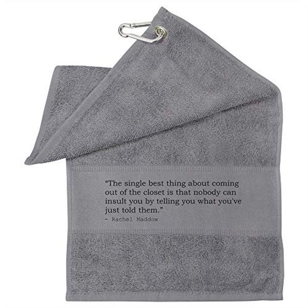 Cover Art for B084SQ7C6G, Stamp Press 'The single best thing about coming out of the closet is that nobody can insult you by telling you what you've just told them.' Quote By Rachel Maddow Grey Golf / Gym Towel (GT00011649) by Unknown