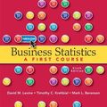 Cover Art for 9780131536890, Business Statistics: First Course by David M. Levine