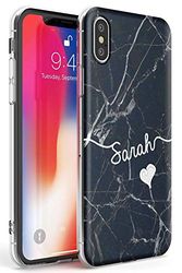 Cover Art for 5059026054998, Case Warehouse iPhone XR Case, Personalised Custom Name Black Marble Phone Case Clear Ultra Thin Lightweight Gel Silicon TPU Protective Cover | Initials Heart Handwriting Rose Gold Lu by Unknown