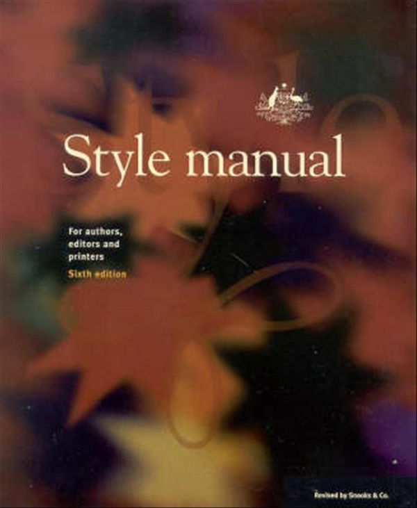 Cover Art for 9780701636487, Style Manual by Dcita