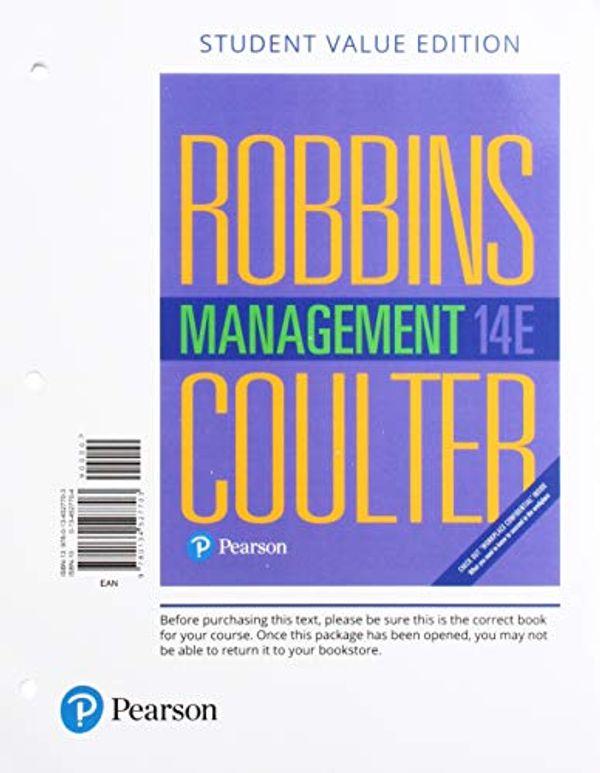 Cover Art for 9780136170129, Management, Student Value Edition + 2019 MyLab Management with Pearson eText -- Access Card Package (14th Edition) by Stephen Robbins, Mary Coulter