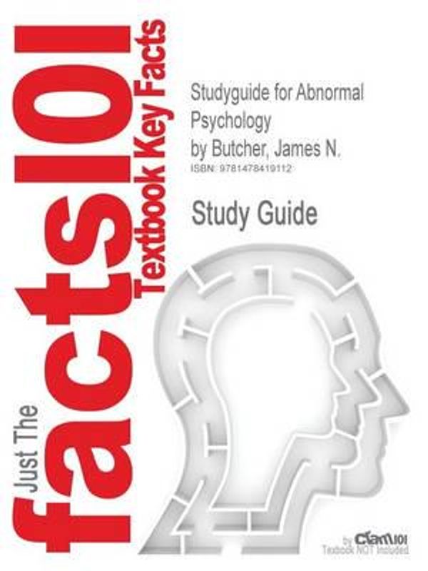 Cover Art for 9781478419112, Studyguide for Abnormal Psychology by James N. Butcher, ISBN 9780205167265 by Dr James N Butcher