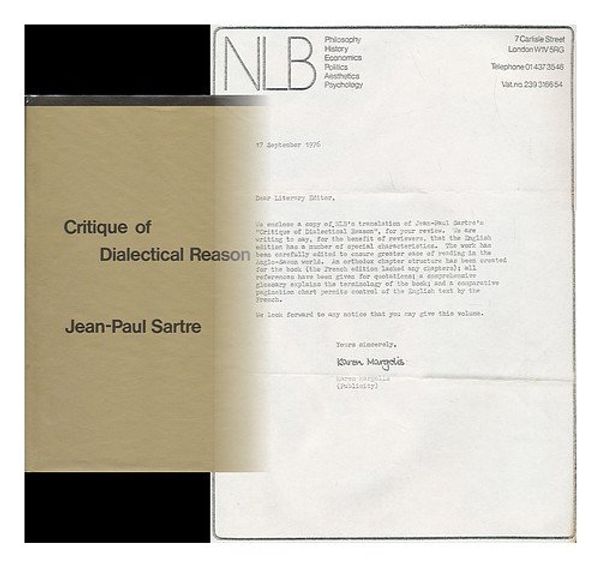 Cover Art for 9780902308015, Critique of Dialectical Reason by Jean-Paul Sartre
