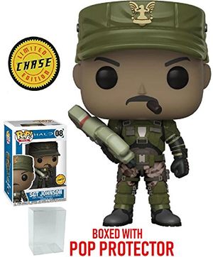 Cover Art for 0652118873016, Funko Pop! Games: Halo - Sergeant Johnson Chase Variant Limited EditionVinyl Figure (Bundled with Pop Box Protector Case) by POP