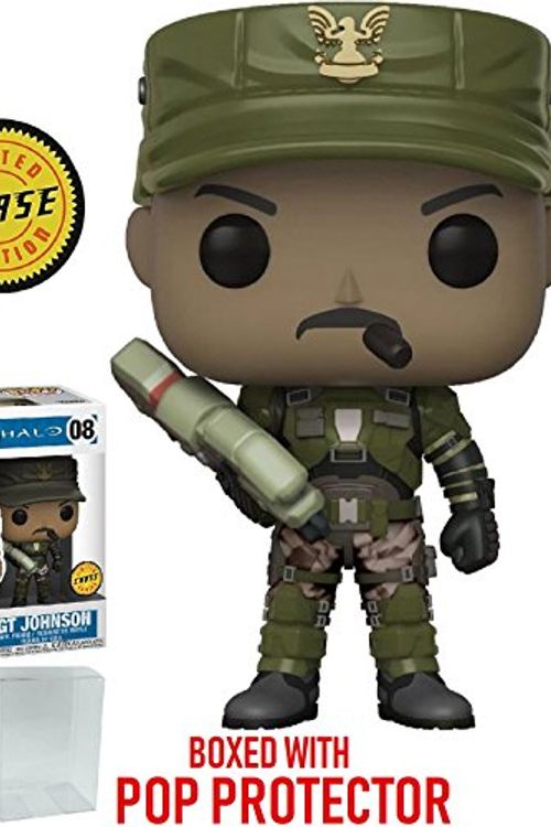 Cover Art for 0652118873016, Funko Pop! Games: Halo - Sergeant Johnson Chase Variant Limited EditionVinyl Figure (Bundled with Pop Box Protector Case) by POP