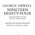 Cover Art for 9780877300120, NINETEEN EIGHTY-FOUR The Facsimile of the Extant Manuscript (Limited Edition) by GEORGE ORWELL