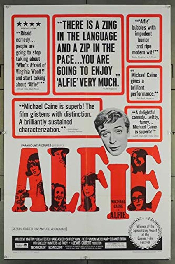 Cover Art for B07HDG9YL4, Alfie (1966) Original Paramount Pictures One-Sheet Movie Poster 27x41 folded MICHAEL CAINE SHELLY WINTERS JULIA FOSTER JANE ASHER VIVIEN MERCHANT ELEANOR BRON DENHOLM ELLIOT SHIRLEY ANNE FIELD Film Directed by LEWIS GILBERET by Unknown