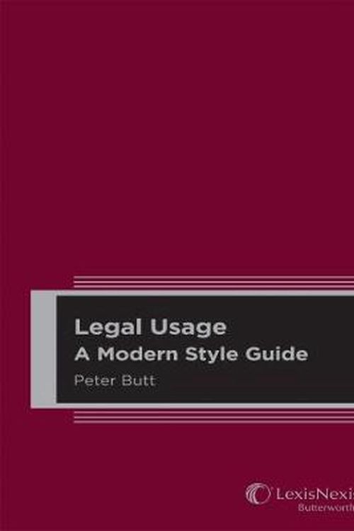 Cover Art for 9780409341461, Legal Usage A Modern Style Guide by Butt