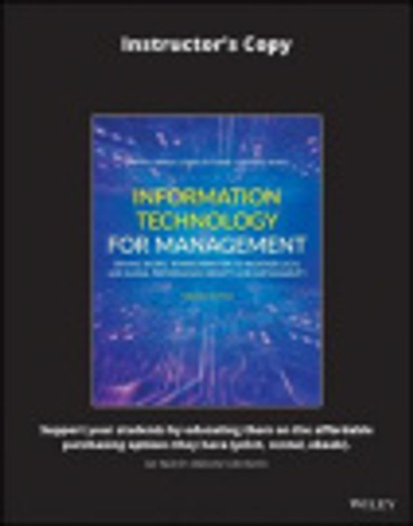 Cover Art for 9781119713791, Information Technology for Management by Efraim Turban, Carol Pollard, Gregory R Wood