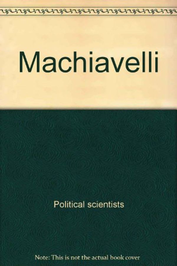 Cover Art for 9780809067060, Machiavelli by Quentin Skinner