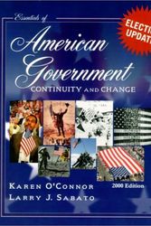 Cover Art for 9780321070722, Essentials of American Government: Continuity and Change, 2000 Election Update by Karen O'Connor