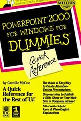 Cover Art for 9780764504518, PowerPoint 2000 for Windows for Dummies Quick Reference by Camille McCue
