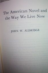 Cover Art for 9780195031980, The American Novel and the Way We Live Now by John W. Aldridge