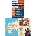 Cover Art for 9789124039905, Why Nations Fail, Prisoners of Geography, The Bottom Billion 3 Books Collection Set by Daron Acemoglu, Tim Marshall, Paul Collier